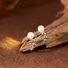 Cadena de Clavícula Sonrisa de Plata de Ley S925 Perla Natural Ágata Roja Ágata Negra Collar Versátil para Mujer Joyería Sencilla de Moda con Piedras Preciosas