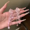 Pendientes Redondos de Flor Colorida Tejidos a Mano Pendientes Frescos de Dopamina Estilo Vacacional Pendientes de Nicho de Gama Alta