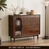 Gabinete con Cajones, Gabinete de Almacenamiento para Sala de Estar, Gabinete Pequeño de Pie Estilo Antiguo, Gabinete de Almacenamiento Retro de Ratán, Gabinete de Almacenamiento de Pared para Dormitorio, Gabinete con Cajones