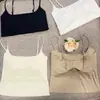 Top Camisola de Seda de Hielo Color Liso Espalda Descubierta Hermosa para Mujer, Estilo Delgado con Copas en el Pecho, Ajustado, Chica Atrevida, Fruncido, Cómodo, Top con Tirantes Espalda Descubierta