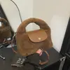 Versión Coreana Bolso Pequeño Cuadrado de Lana de Cordero de Nicho para Mujer Otoño 2025 Nuevo Bolso Cruzado de Hombro Único Casual de Gama Alta