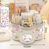 Portalápices Giratorio, Multifuncional, Gran Capacidad, Portalápices Engrosado, Caja de Almacenamiento para Cosméticos, Portalápices para Estudiantes, Dibujo Animado Lindo Creativo