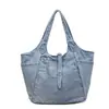 Nova Bolsa Jeans Estilo Coreano Ins Super Popular Versátil Fivela Sob o Braço Feminina Bolsa Tote Bolsa de Ombro Azul Lavado Preto