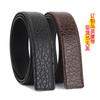 3.8 Correa de piel de vaca de primera capa para hombre, cinturón perforado, patrón de corteza, cuero genuino, tira de cinturón para pantalones casuales color camel