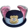 Nuevo Sombrero Judy Policía Conejo Lana Cúpula Uniforme Jk Cos Zootopia Mismo Estilo Accesorios para la Cabeza