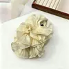 Presilha Banana Flor Plissada Fofa Extra Grande para Mulheres 2026 Novo Estilo Presilha de Cabelo com Toque de Luxo para a Parte de Trás da Cabeça Rabo de Cavalo