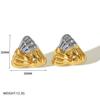 Brincos geométricos de aço inoxidável europeus e americanos transfronteiriços moda feminina banhados a ouro 18k brincos geométricos de aço titânio que não desbotam