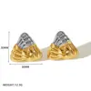Brincos de aço inoxidável ondulados em espiral transfronteiriços moda feminina simples ouro geométrico 18k brincos de aço titânio