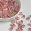 Trébol de Cuatro Hojas Bicolor Degradado Cuentas Luna Fría Acrílico Galvanizado Agujero Pasante Cuentas Sueltas Accesorios para Pulseras DIY