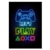 Fone de Ouvido com Microfone Gamer Teclado Pintura em Tela Arte Neon Imagem Quarto de Menino Decoração de Casa Pintura Núcleo