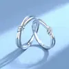 Nuevo Anillo de Pareja Mil Nudos para Hombres y Mujeres Un Par de Anillos Abiertos Pequeños y Frescos de Moda con Diamante Anillo de Pareja Kink
