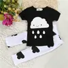Entrega de peça única primavera e verão Comércio exterior fornecimento INS roupas infantis meninos e meninas bebê macacão de manga curta camiseta estampada calças