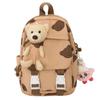 Mochila de Design Nicho Primavera 2025 Estilo Ocidental Casual Mochila Escolar para Meninas Boneca Urso de Pelúcia Mochila de Viagem