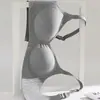 Roupa íntima feminina texturizada, pequena, com bojo push-up, sem costura, com sustentação, para outono e inverno, sutiã com suporte estável
