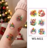 Pegatinas de tatuaje navideñas nuevas en stock para niños, pegatinas faciales de dibujos animados para fiestas, pegatinas decorativas navideñas de graffiti de colores