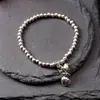 Pulseira Estilo Democracia com Prata de Xizang, Pedra Olho de Gato, Gato da Sorte, Cadeado da Longevidade, Pulseira Vintage, Joias para Transmissão ao Vivo de Celebridades da Internet Atacado, Estilo Chinês