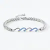 Pulseira Ondulada Europeia e Americana de Venda Quente Transfronteiriça com Cristais para Mulheres, Pulseira Versátil Elegante da Moda Ins, Joias de Cobre de Luxo Leve de Alta Qualidade