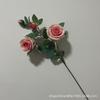 4 Cabezas de Rosas Asiáticas y Africanas Artificiales, Ramo de Rosas Estilo Europeo para Venta al Por Mayor Transfronteriza, Boda y Decoración del Hogar