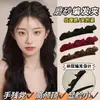 Presilha para Acabamento de Cabelo Quebrado Vermelha Trançada Presilha de Cabelo Feminina Cabeça de Princesa Flocada Fofa Franja Presilha Lateral Bico de Pato Enfeite de Cabeça