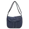 Bolso bandolera japonés para estudiantes, bolso de tela de gran capacidad, bolso de lona artístico, bolso de hombro de color liso.