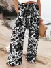 Pantalones Anchos Estilo Vacaciones 2026 para Mujer, Pantalones Largos Casuales de Playa con Estampado 3D Bohemio, Estilo Transfronterizo de Moda
