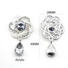 Accesorios de joyería DIY populares de Europa y América, placa de flores, hebilla de diamante de aleación, broche colgante de gota de agua dorada, material para accesorios para el cabello