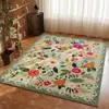Alfombra de suelo de terciopelo floral de cristal bohemio para sala de estar, sofá, mesa de centro, dormitorio y mesita de noche, cobertura total, aislante y antideslizante