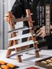 Suporte Japonês de Facas de Salmão Multicamadas Suporte de Faca Sushi Sabiri Rack de Madeira para Exibição de Sashimi Rack de Armazenamento para Utensílios de Cozinha