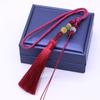 Pulseira Pequena Redonda de Corda com Borla Pulseira Material Bashan Corda de Sacola Cristal Âmbar Esmeralda Cordão de Mão com Borla Feminino