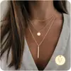 Collar de Moda Transfronterizo Europeo y Americano con Letras de 26 Letras en Capas Sencillo para Mujer, Accesorios de Apilamiento Multicapa de Nicho, Collar Versátil