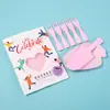 Plato para pastel de cumpleaños, juego de cuchillo y tenedor desechables de pulpa, plato de alta gama con forma de gota, plato nube, vajilla en caja.