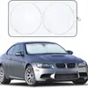 Protección Solar Transfronteriza Parabrisas Delantero del Coche Doble Círculo Parasol Plata Titanio Pegamento Plegable Cubierta de Ventana Parasol para Coche