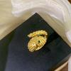 Anillo de Mariposa con Circonita Incrustada en Cobre Estilo Similar a Xiaohongshu para Mujer, Accesorios de Moda de Lujo Ligero con Perla Chapados en Oro Real de Alta Calidad