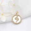 Zhongxing novo pingente de zircônia incrustada com concha branca, pingente de estrela de cinco pontas redondo de ouro 14k, joia faça você mesmo, outlet de fábrica