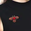Broche de Abeja de Diamantes de Colores Vintage Original, Pin de Nicho Incrustado con Circonita Roja, Accesorio Personalizado de Alta Gama para Abrigos