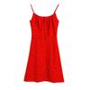 Vestido Curto de Verão Transfronteiriço Estilo Americano Estampado com Decote Cordão Espaguete, Vestido Elegante Ombro a Ombro Modelador de Cintura Atacado