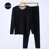 350g Meiyabi Cuello Redondo Pequeño Terciopelo Alemán Ropa Interior Térmica Seda Cachemir Ropa de Otoño y Pantalones Traje de Hombre