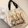 Amazon Temu Bolsa de Lona con Conejito Lindo de Pascua Bolso de Mano de Gran Capacidad Modelo Nuevo Transfronterizo