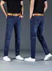 Jeans para Hombre Otoño Forro Polar Holgado Recto Engrosado Cálido Invierno Juventud Otoño e Invierno Casual Pantalones Largos