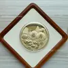Moneda Grande de Oro Puro 999, Moneda Conmemorativa de Cien Millones de Meta Pequeña, Adorno Conmemorativo para Bancos y Empresas, Producto para Atraer Tráfico en Transmisiones en Vivo