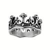 Yihua Temperamento Plata Tailandesa Anillo Corona Negra Viento Europeo y Americano Anillo Fundido de Acero al Titanio Anillo Corona para Hombre y Mujer