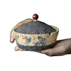 Cenicero de Cerámica Vintage Color Rojo Pedernal para Mesa de Sala de Estar en Casa, Portacigarrillos de Estilo Chino con Forma Creativa de Caqui, Lujo Ligero de Gama Alta
