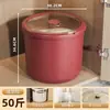 Contenedor de Almacenamiento de Arroz de Gran Capacidad para Uso en la Cocina, Adecuado para Almacenar Granos, Arroz y Harina, a Prueba de Humedad, a Prueba de Insectos, Engrosado y Sellado