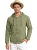 Camiseta con capucha para hombre de estilo americano para primavera-verano, de Amazon transfronterizo, color liso, versátil, de algodón y lino, deportiva casual, camisa personalizada