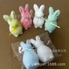 Decoración de Conejo de Espuma de Pascua Accesorios de Boda Adornos de Conejo de Espuma Pueden Ser en Polvo Dorado o Flocado Coloreado DIY Temprano