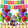 Decoración de Fiesta del Día de Muertos Arreglo Bandera Colorida Tarjeta Tamaño Pastel Globo Set de Fiesta Festiva