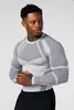 Youngla Nova Roupa Fitness Treinador Esportes Camiseta de Manga Longa Calças Masculinas Roupas de Treino de Alta Elasticidade Roupas Fitness