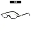 Nuevas gafas de sol de media montura estilo ojo de gato europeas y americanas de moda, montura ovalada pequeña a la moda, estilo de celebridad de internet, gafas de sol de aspecto natural