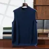 Chaleco de punto de cachemira para hombre de cuello redondo transfronterizo, nuevo para otoño e invierno, adecuado para capas de negocios, ir al trabajo, uso casual y calidez