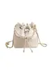 Bolso Cubo de Cadena de Perlas para Mujer 2026 Nueva Moda Versátil Bolso de Hombro Cruzado Estilo Coreano Estilo Ins Bolso de Cuerda